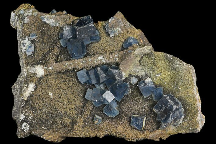 Blue Cubic Fluorite on Smoky Quartz - China #147118